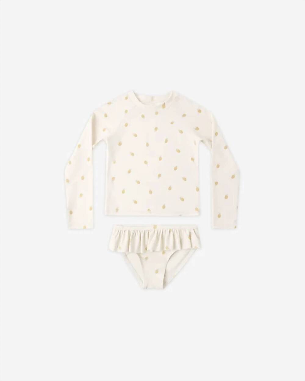 NEW RYLEE + CRU girl's rashguard set in pineapple/ natural